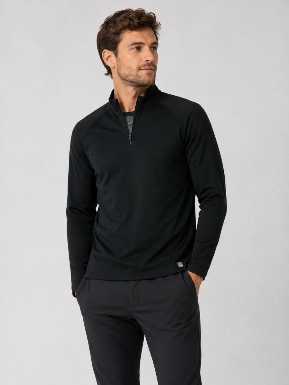 Mens North Face Black Quarter Zip Fleece Pullover